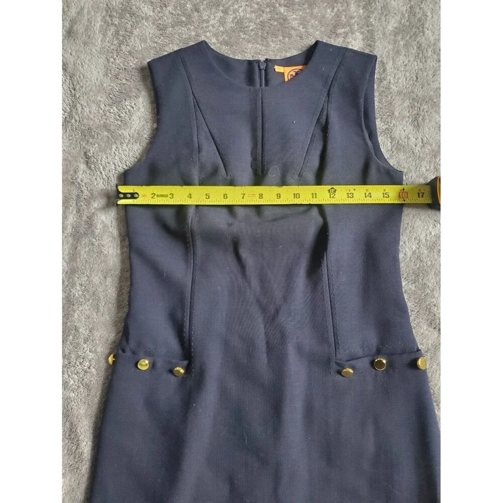 Tory Burch Crew Neck Navy Knee-Length Career Dress, Size 2